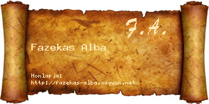 Fazekas Alba névjegykártya